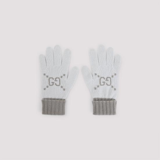 26FW 구찌 GG 캐시미어 자카드 글러브 813136 3GAC0 1763 LIGHT GREY