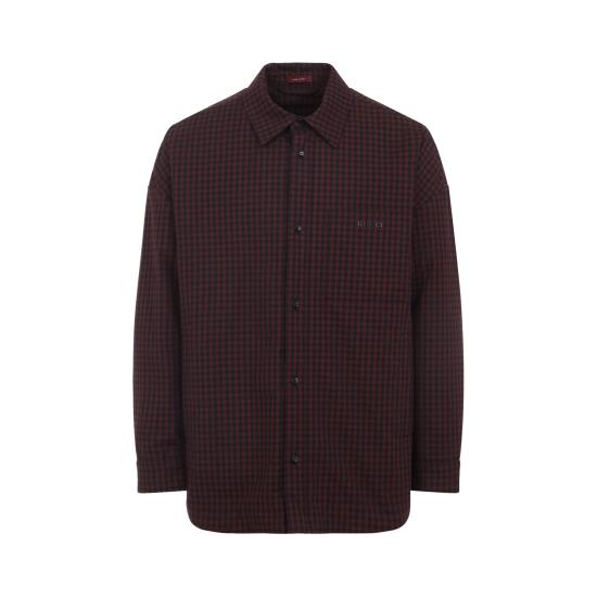 26FW 구찌 체크 깅엄 패딩 자켓 셔츠 836251 Z7ATD 5333 PURPLE BLACK - GUCCI