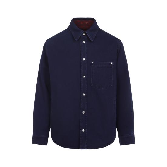 26FW 구찌 리버서블 데님 플란넬 셔츠 835282 XDDB6 4447 BLUE MIX - GUCCI