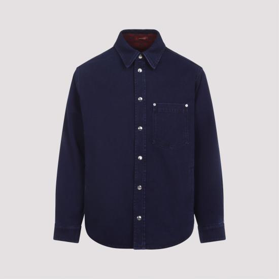 26FW 구찌 리버서블 데님 플란넬 셔츠 835282 XDDB6 4447 BLUE MIX