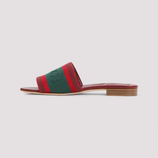 26FW 구찌 웹 슬라이드 샌들 816350 FAECG 6443 RED GREEN - GUCCI