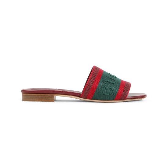 26FW 구찌 웹 슬라이드 샌들 816350 FAECG 6443 RED GREEN - GUCCI