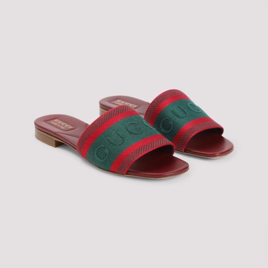 26FW 구찌 웹 슬라이드 샌들 816350 FAECG 6443 RED GREEN - GUCCI