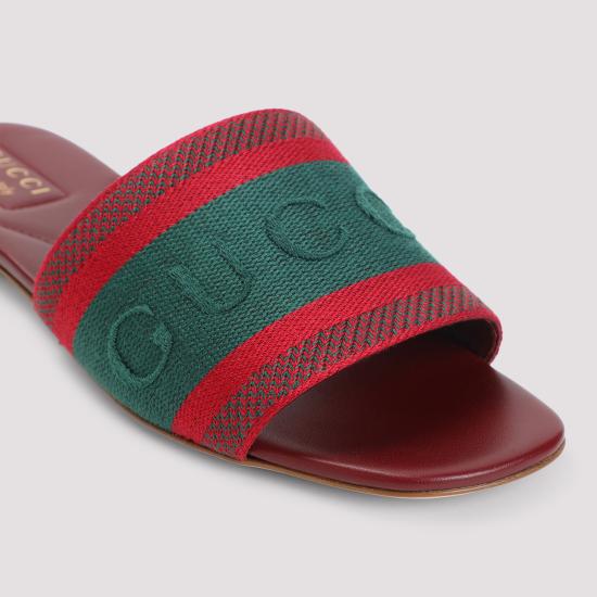 26FW 구찌 웹 슬라이드 샌들 816350 FAECG 6443 RED GREEN - GUCCI