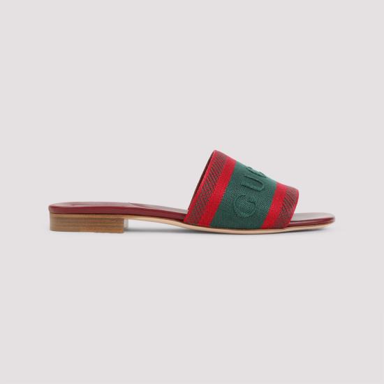 26FW 구찌 웹 슬라이드 샌들 816350 FAECG 6443 RED GREEN - GUCCI