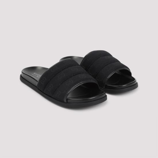 26FW 구찌 GG 캔버스 슬라이드 838089 FAD71 1000 BLACK - GUCCI