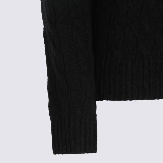 26FW 폴로 랄프로렌 폴로 자수 케이블 니트 스웨터 211971865 005 Black - POLO RALPH LAUREN