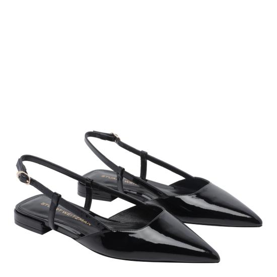 26FW 스튜어트 와이츠먼 플랫 슈즈 SO151 VINNIE SLINGBACK PATBLK BLACK - STUART WEITZMAN