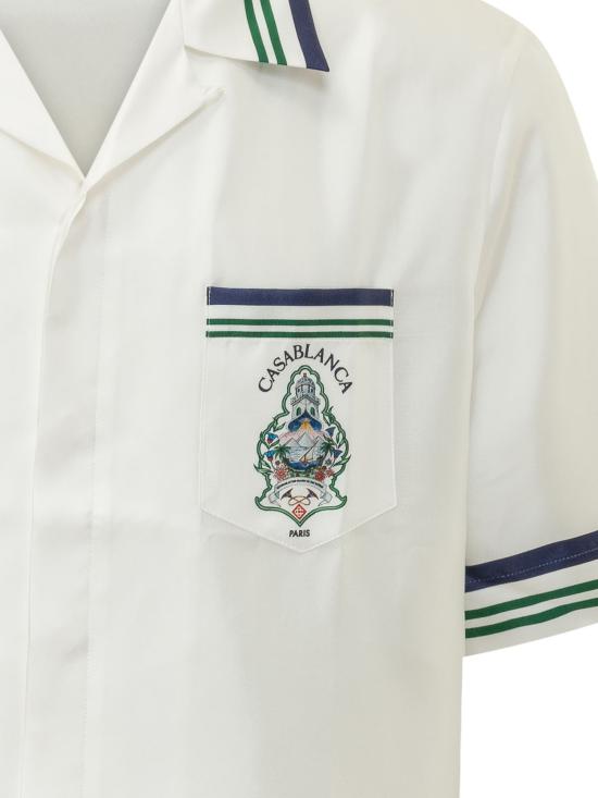 26FW 카사블랑카 반팔 셔츠 MPF26SH003 01 HOTEL EMBLEM - CASABLANCA