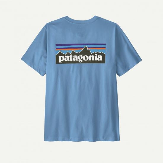 26SS 파타고니아 남성 P-6 로고 티셔츠 37882 SHRB SHORE BLUE DOM - PATAGONIA