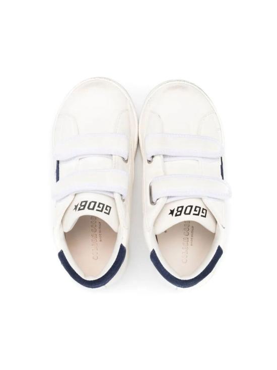 26FW [키즈] 골든구스 JUNE 준 벨크로 스니커즈 GJF00386 F003322 10357 10357 WHITE DARK BLUE - GOLDEN GOOSE