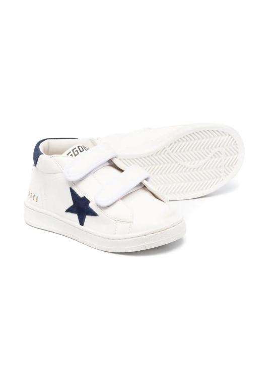 26FW [키즈] 골든구스 JUNE 준 벨크로 스니커즈 GJF00386 F003322 10357 10357 WHITE DARK BLUE - GOLDEN GOOSE