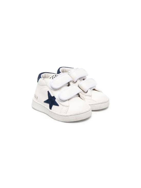 26FW [키즈] 골든구스 JUNE 준 벨크로 스니커즈 GJF00386 F003322 10357 10357 WHITE DARK BLUE - GOLDEN GOOSE