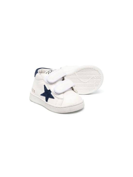 26FW [키즈] 골든구스 JUNE 준 벨크로 스니커즈 GJF00386 F003322 10357 10357 WHITE DARK BLUE - GOLDEN GOOSE