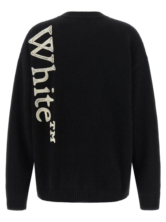 26FW 오프화이트 스웨터 세로형 북적거리는 스웨터와 가디건 (화이트/블랙) - OFF WHITE