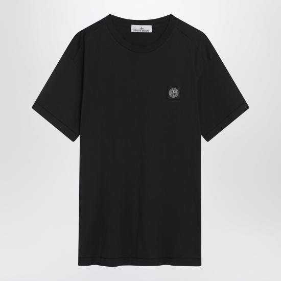26FW 스톤 아일랜드 60/2 컴퍼스 패치 코튼 저지 슬림 핏 티셔츠 S152100027S0013 Black