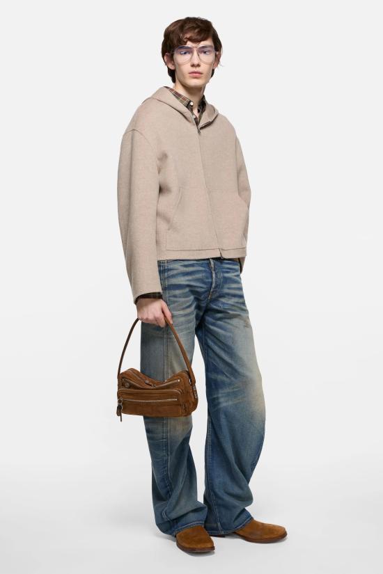 26FW 아크네 스튜디오 카메로 파티 스웨이드 백 C10284 295 Cognac brown - ACNE STUDIOS