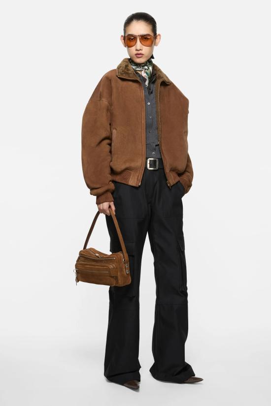 26FW 아크네 스튜디오 카메로 파티 스웨이드 백 C10284 295 Cognac brown - ACNE STUDIOS