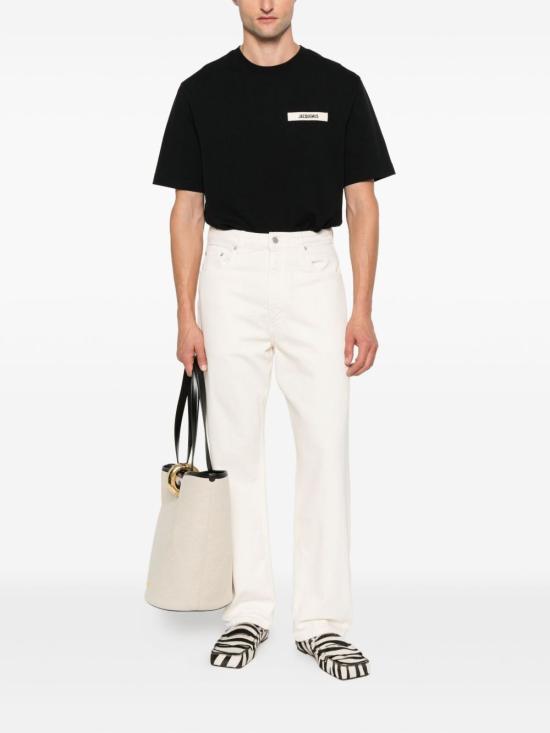26FW 자크뮈스 그로그랭 로고 티셔츠 TSM00133AJ00226 990 Black - JACQUEMUS