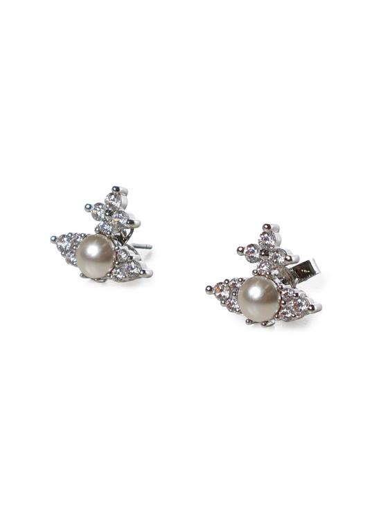 26FW 비비안웨스트우드 페도라 이어링 6201034Y 02P373P373 PLATINUM WHITE CZ CREAMROS - VIVIENNE WESTWOOD