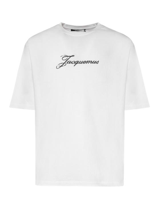 26FW 자크뮈스 로고 프린트 장식 티셔츠 TSM00639AJ00289 100 WHITE