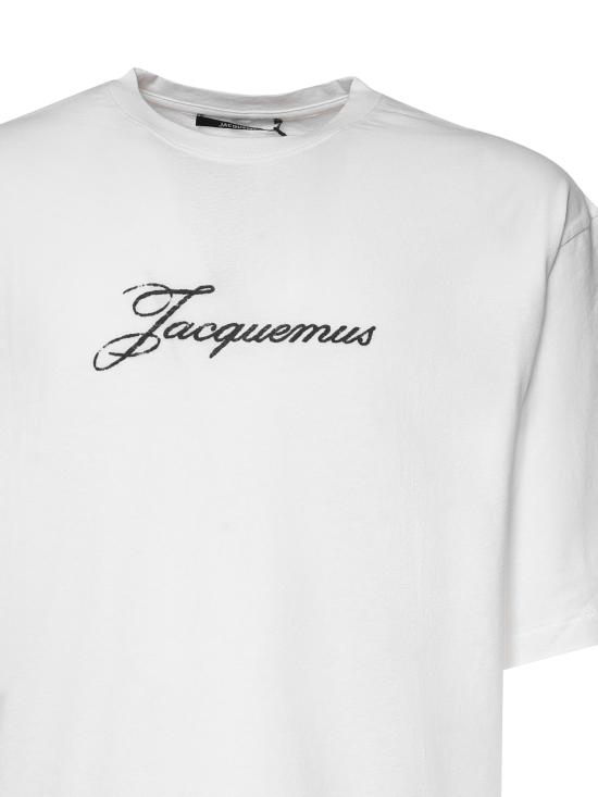 26FW 자크뮈스 로고 프린트 장식 티셔츠 TSM00639AJ00289 100 WHITE - JACQUEMUS