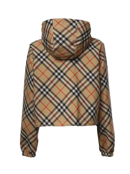26FW 버버리 크롭 리버시블 체크 재킷 8125112 B9368 Sand beige - BURBERRY