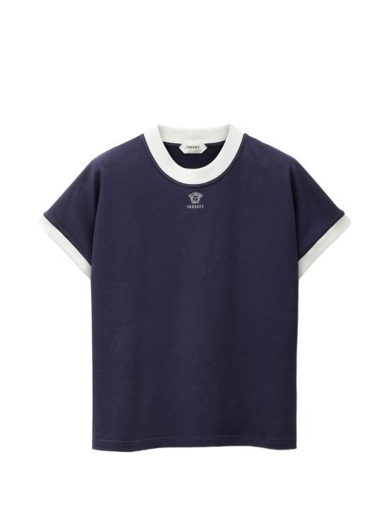 26FW 베르사체 반팔 티셔츠 10248241A186392U4M0 BLU