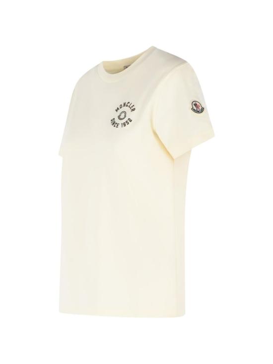 26SS 몽클레어 자수 로고 코튼 티셔츠 L10938C0003089AUO034 WHITE - MONCLER
