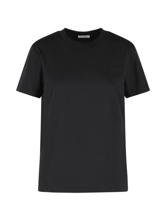 26SS 몽클레어 자수 로고 코튼 티셔츠 L10938C0002989AUO999 BLACK