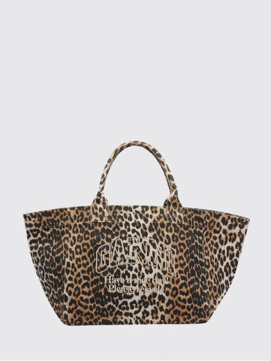 26FW 가니 레오파드 XXL 토트백 A7161 943 Brown