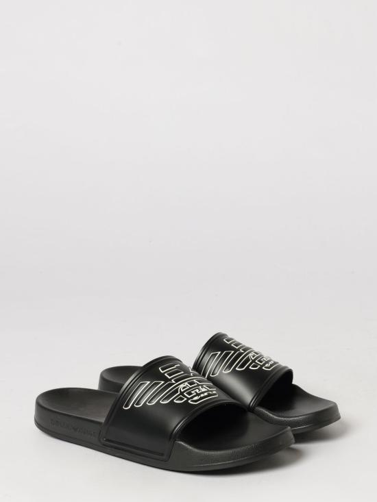 26SS 엠포리오 아르마니 뮬/슬리퍼 EX000042AF22189 MZ680 Black - EMPORIO ARMANI