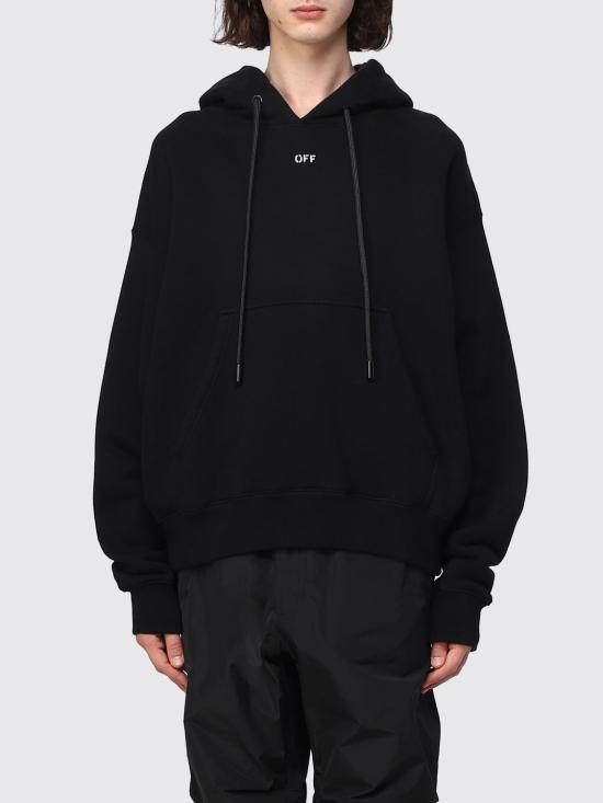 26SS 오프화이트 오프 스탬프 스케이트 후드 티셔츠셔츠 OMBB085F23FLE001 1001 Black