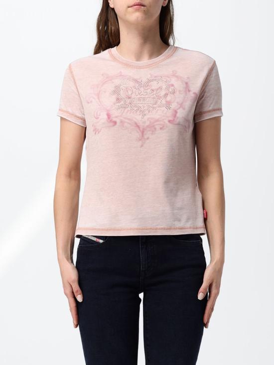 26FW 디젤 반팔 티셔츠 A232400PLBQ 7EK Pink