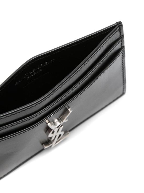 26FW 생로랑 모노그램 카드지갑 4856310SX0E 1000 Black - SAINT LAURENT