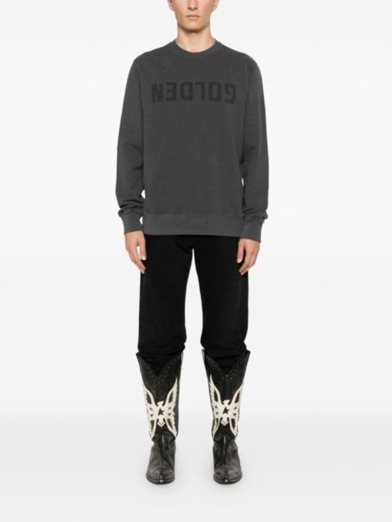 26SS 골든구스 골든 레터링 올리브 그린 스웨트셔츠 GMP01223P00064260318 Black - GOLDEN GOOSE
