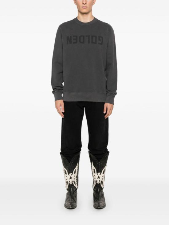 26SS 골든구스 골든 레터링 올리브 그린 스웨트셔츠 GMP01223P00064260318 Black - GOLDEN GOOSE