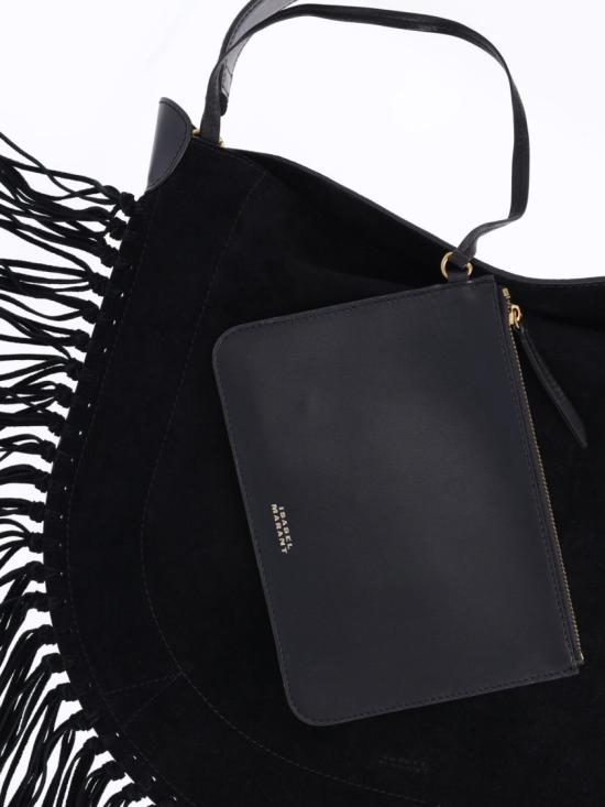 26FW 이자벨마랑 오스칸 프린지 디테일 스웨이드 호보백 PP0200FC C3C14M01BK Black - ISABEL MARANT