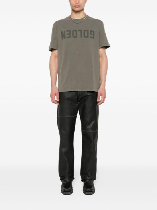 26SS 골든구스 골든 로고 프린트 반팔 티셔츠 GMP01220P00067135479 Green - GOLDEN GOOSE
