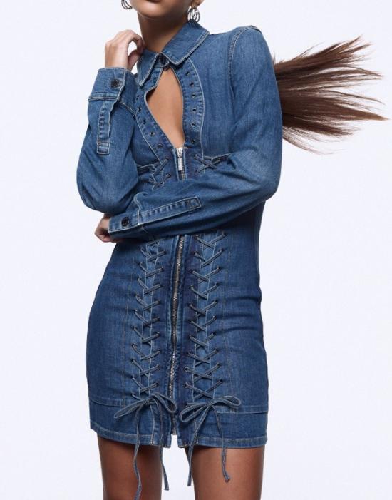  리우조 데님 원피스 UA6508D0399 79157 Blue - LIU JO