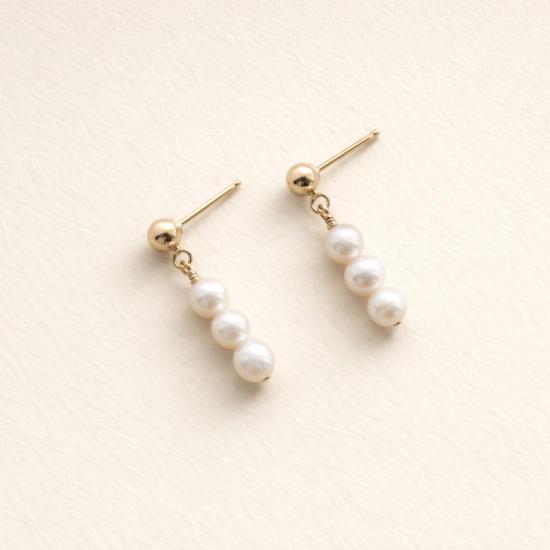  쉬나 마샬 주얼리 이어링 진주 트리오 귀걸이 (골드 필드) - SHEENA MARSHALL JEWELRY