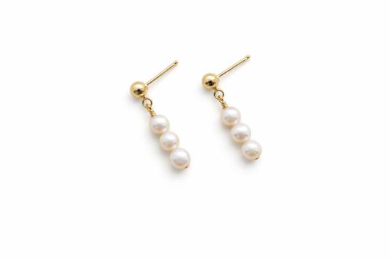  쉬나 마샬 주얼리 이어링 진주 트리오 귀걸이 (골드 필드) - SHEENA MARSHALL JEWELRY