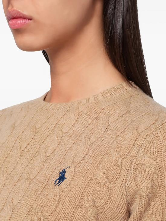 26FW 폴로 랄프로렌 폴로 자수 케이블 니트 스웨터 211971865 002 Beige - POLO RALPH LAUREN