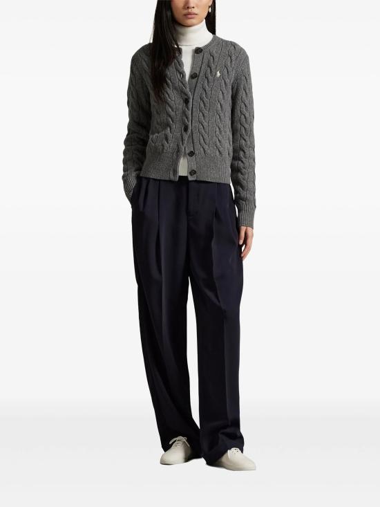 26FW 폴로 랄프로렌 로고 자수 크루넥 가디건 211972104 500 Grigio - POLO RALPH LAUREN