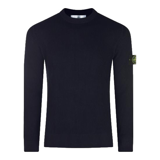26FW 스톤 아일랜드 리브드 니트 로고 패치 스웨터 L2S155100053 S00C2V0020 NAVY BLUE