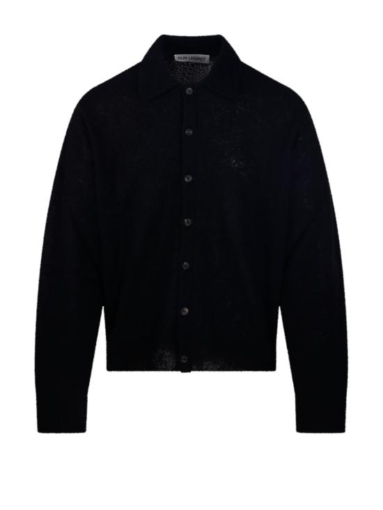 26FW 아워레가시 이브닝 폴로 가디건 M4213ECFSE BLACK FUZZY ALPACA