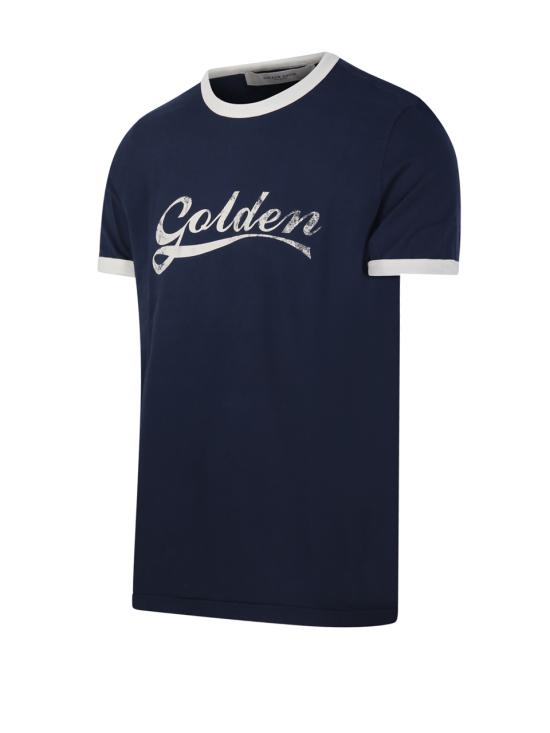 26FW 골든구스 반팔 티셔츠 GMP02761 P002624 83134 BLUE HERITAGE WHITE - GOLDEN GOOSE