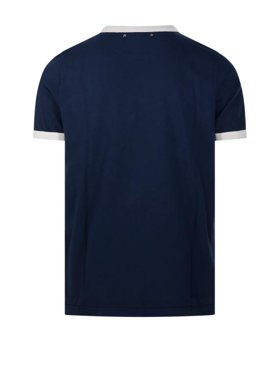 26FW 골든구스 반팔 티셔츠 GMP02761 P002624 83134 BLUE HERITAGE WHITE - GOLDEN GOOSE