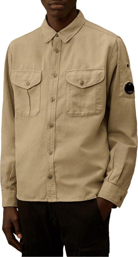 26SS 씨피 컴퍼니 긴팔 셔츠 SHIRTSLONGSLEEVEDOVE BEIGE - C.P. COMPANY