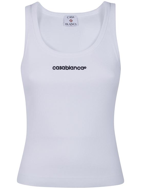 26FW 카사블랑카 민소매 티셔츠 W PF26 JTS 039 02 WHITE